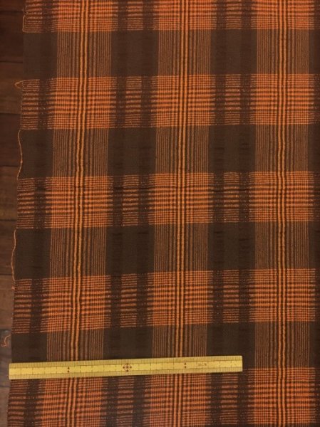 画像2: 生地:インド綿チェック(オレンジ) (2)