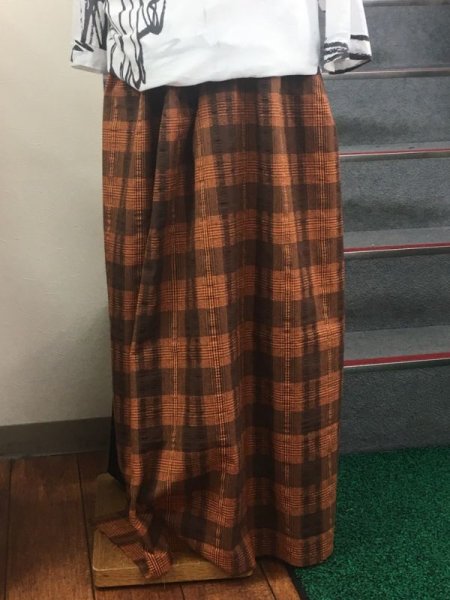 画像6: 生地:インド綿チェック(オレンジ) (6)