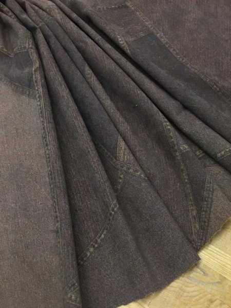 画像4: 生地:ポリストレッチデニム柄(茶系) (4)