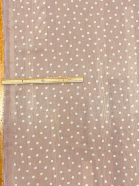 画像2: 生地：水玉柄楊柳プリント（くすみピンク／オフ） (2)