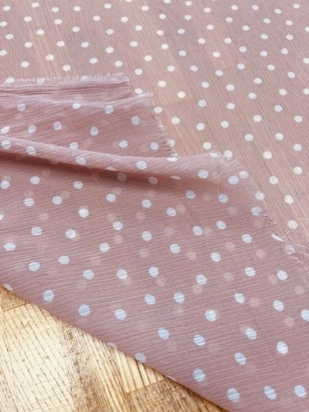 画像4: 生地：水玉柄楊柳プリント（くすみピンク／オフ） (4)