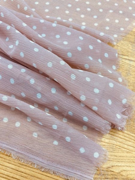 画像6: 生地：水玉柄楊柳プリント（くすみピンク／オフ） (6)