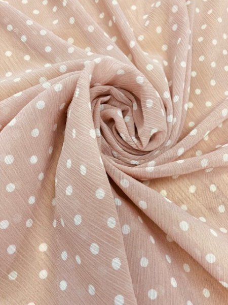 画像7: 生地：水玉柄楊柳プリント（くすみピンク／オフ） (7)
