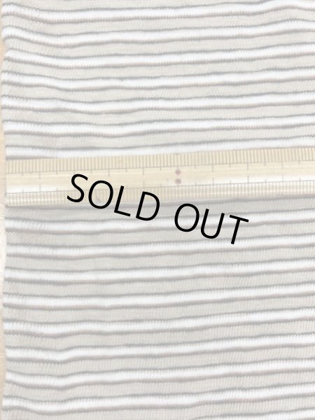 画像2: 生地：綿細ボーダー天竺（ベージュ系） (2)