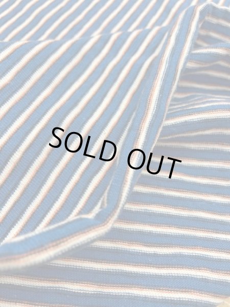 画像4: 生地:綿細ボーダー天竺(ブルー系) (4)