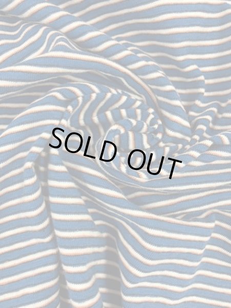 画像6: 生地:綿細ボーダー天竺(ブルー系) (6)