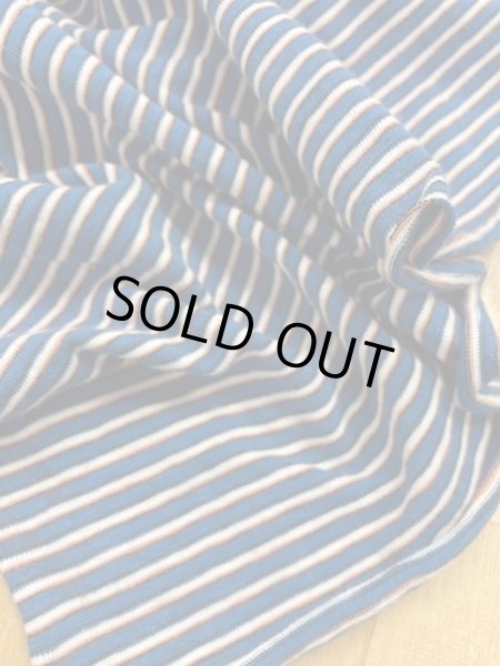 画像5: 生地:綿細ボーダー天竺(ブルー系) (5)