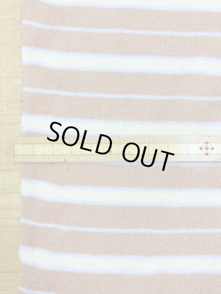 画像2: 生地:ボーダー柄裏パイルニット(ベージュ系) (2)