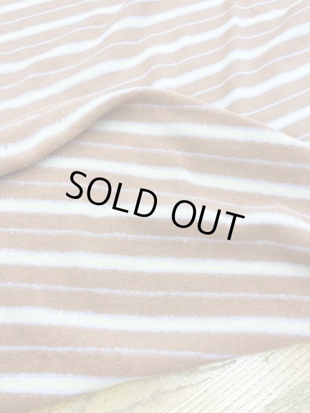 画像3: 生地:ボーダー柄裏パイルニット(ベージュ系) (3)