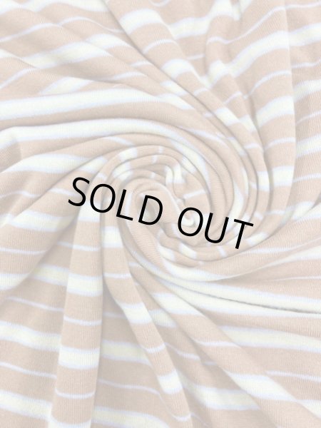 画像5: 生地:ボーダー柄裏パイルニット(ベージュ系) (5)