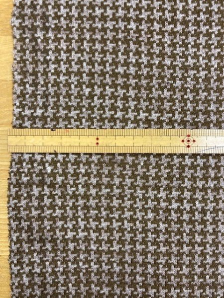 画像2: 生地:千鳥格子柄綿ジャガードニット(茶) (2)