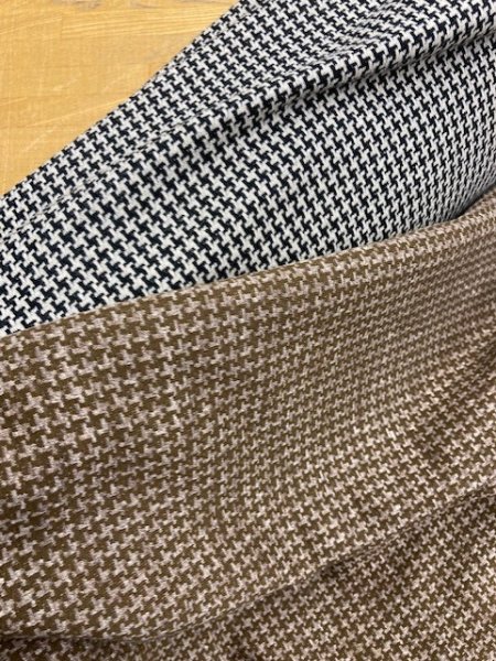 画像7: 生地:千鳥格子柄綿ジャガードニット(茶) (7)