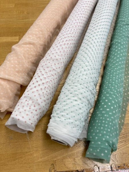 画像7: 生地:水玉柄シフォンジョーゼット(ピンク/白) (7)