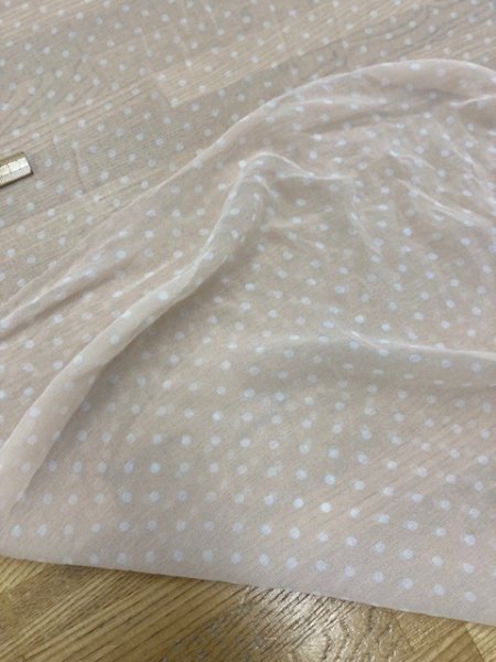 画像4: 生地:水玉柄シフォンジョーゼット(ピンク/白) (4)