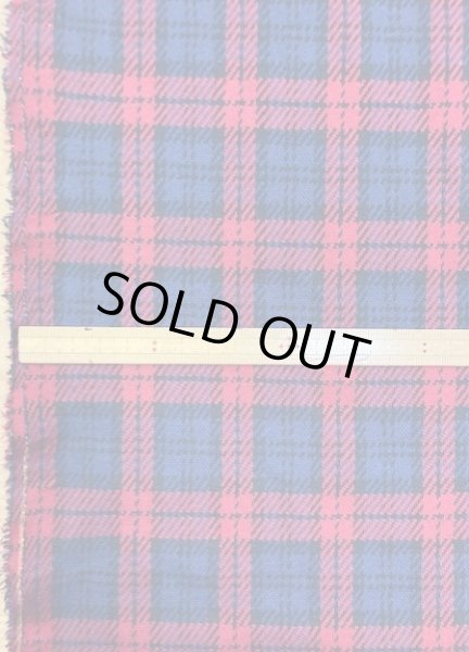 画像2: 生地:チェック柄綿ジャガードニット(赤/紺) (2)