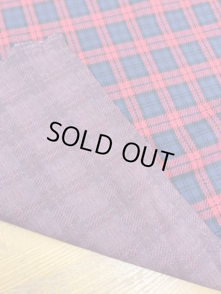 画像3: 生地:チェック柄綿ジャガードニット(赤/紺) (3)