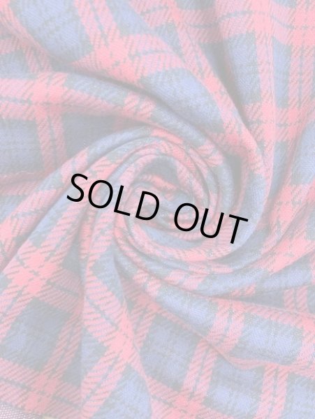 画像7: 生地:チェック柄綿ジャガードニット(赤/紺) (7)