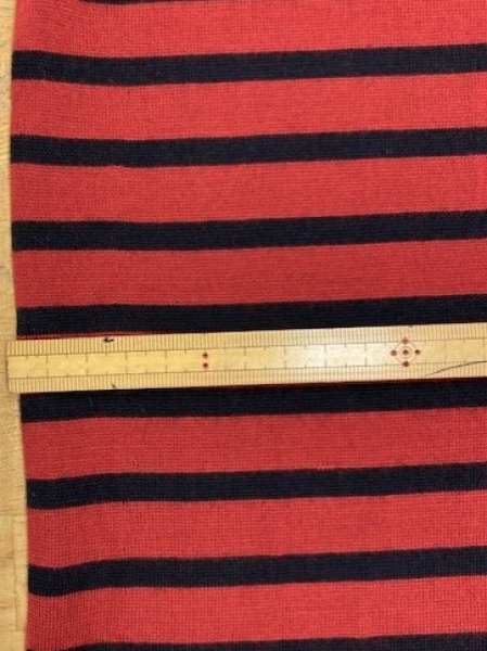 画像2: 生地:ウールポリボーダーニット(エンジ/紺) (2)