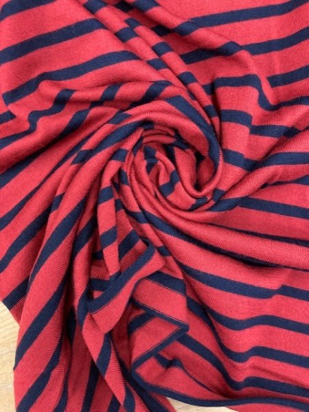 画像5: 生地:ウールポリボーダーニット(エンジ/紺) (5)