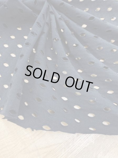 画像5: 生地:綿100%穴あきニット(黒) (5)