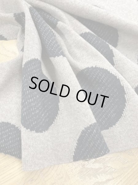 画像5: 生地:綿ポリアクリル水玉ジャガードニット(ベージュ/黒) (5)