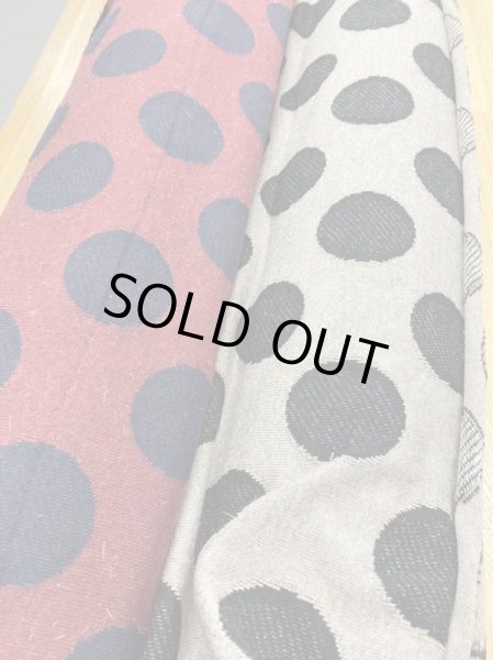 画像7: 生地:綿ポリアクリル水玉ジャガードニット(エンジ/紺) (7)