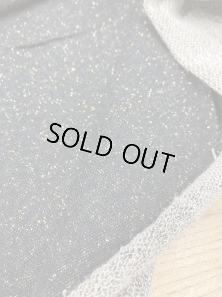 画像7: 生地:先染めラメ入りミニ裏毛ニット(黒/金ラメ) (7)