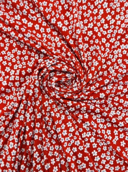 画像6: 生地:2WAY小花柄ポリエステルニット(赤/白) (6)