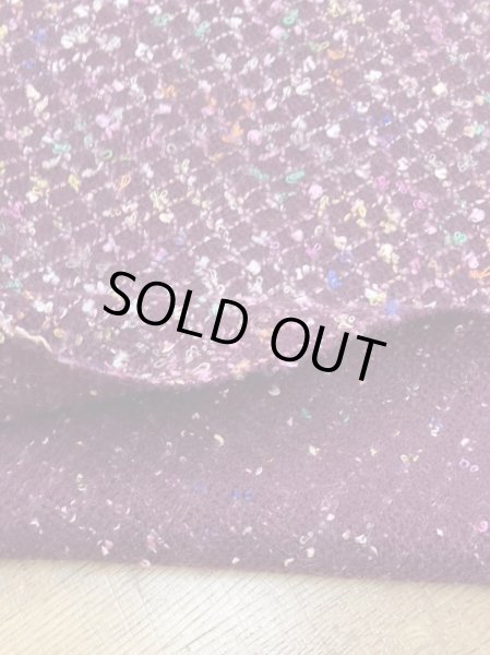 画像3: 生地:ウールポリ混ファンシーツイード(エンジ) (3)