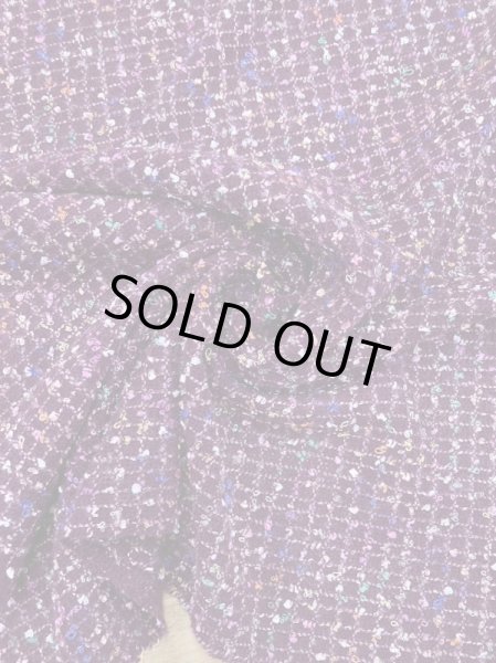 画像8: 生地:ウールポリ混ファンシーツイード(エンジ) (8)