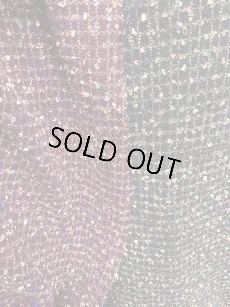 画像9: 生地:ウールポリ混ファンシーツイード(エンジ) (9)