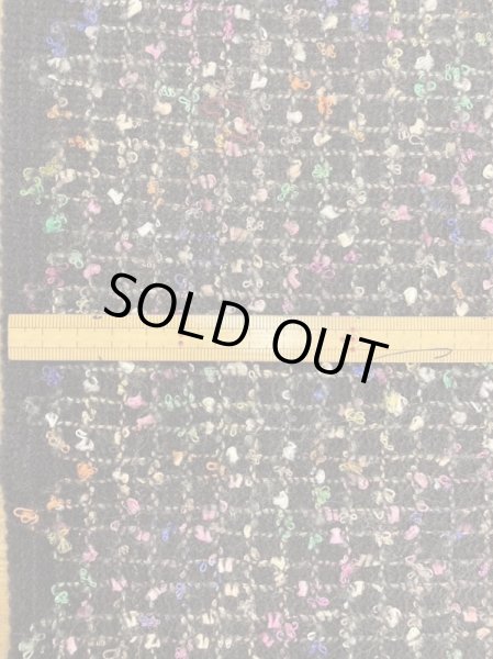 画像2: 生地:ウールポリ混ファンシーツイード(黒) (2)