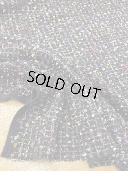 画像5: 生地:ウールポリ混ファンシーツイード(黒) (5)