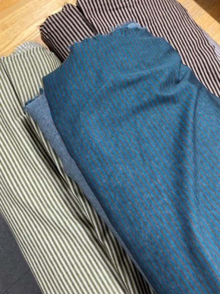 画像7: 生地：ボーダー柄2WAY綿ストレッチニット（茶／黒） (7)