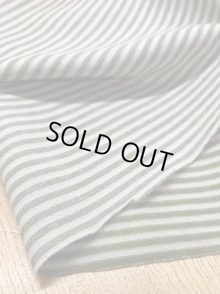 画像5: 生地：ボーダー柄2WAY綿ストレッチニット（ベージュ／カーキ） (5)