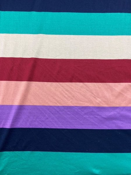 画像7: 生地：シルケット加工マルチ太ボーダー柄綿天竺ニット (7)