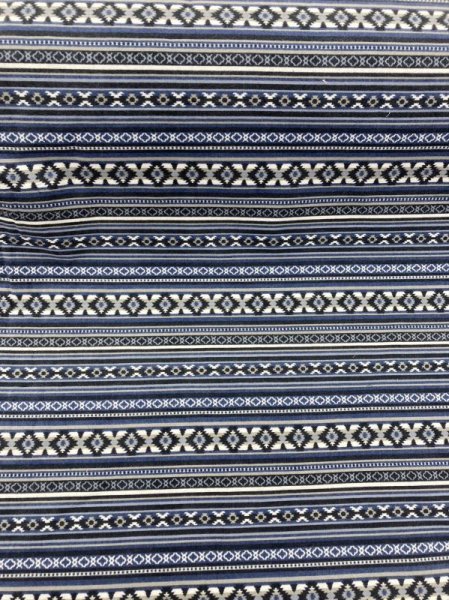 画像8: 生地:ネイティブ柄プリントコットンネル(ブルー・紺) (8)