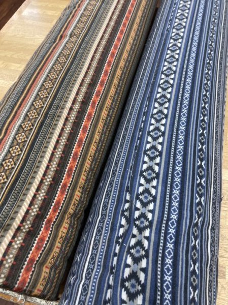 画像8: 生地:ネイティブ柄プリントコットンネル(オレンジ・茶) (8)