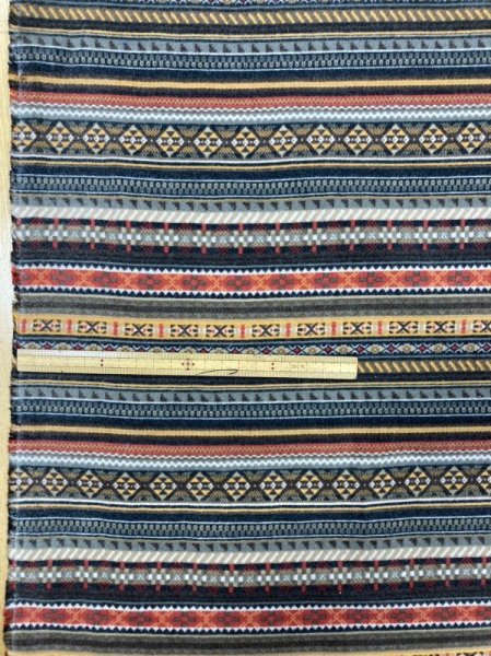 画像2: 生地:ネイティブ柄プリントコットンネル(オレンジ・茶) (2)