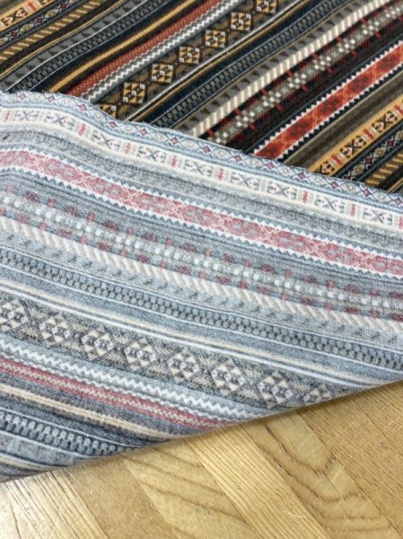 画像3: 生地:ネイティブ柄プリントコットンネル(オレンジ・茶) (3)