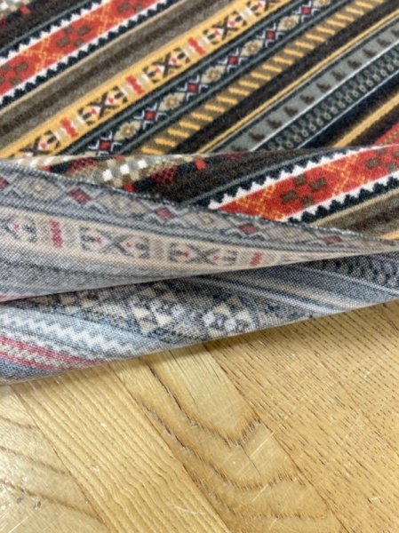 画像4: 生地:ネイティブ柄プリントコットンネル(オレンジ・茶) (4)