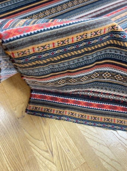 画像5: 生地:ネイティブ柄プリントコットンネル(オレンジ・茶) (5)