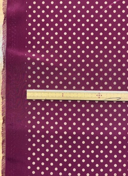 画像2: 生地:水玉柄ポリエステル100%(エンジ/ベージュ) (2)