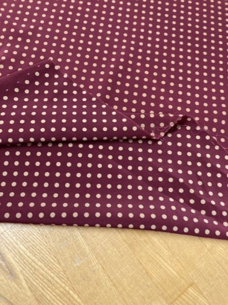 画像3: 生地:水玉柄ポリエステル100%(エンジ/ベージュ) (3)