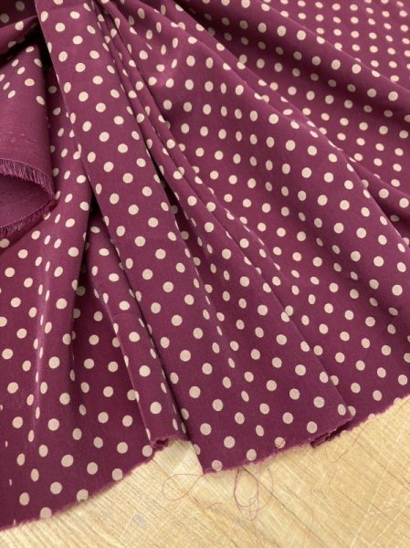 画像5: 生地:水玉柄ポリエステル100%(エンジ/ベージュ) (5)