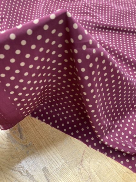 画像6: 生地:水玉柄ポリエステル100%(エンジ/ベージュ) (6)