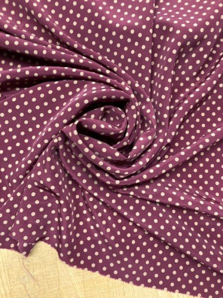 画像7: 生地:水玉柄ポリエステル100%(エンジ/ベージュ) (7)