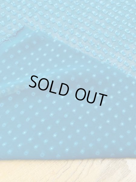 画像3: 生地:ドット柄カットシフォンポリエステル(ターコイズグリーン) (3)