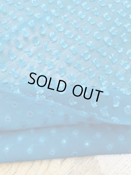 画像4: 生地:ドット柄カットシフォンポリエステル(ターコイズグリーン) (4)