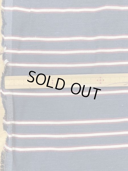 画像2: 生地:ボーダー柄ナイロンリネンレーヨン(紺/ベージュ/エンジ) (2)